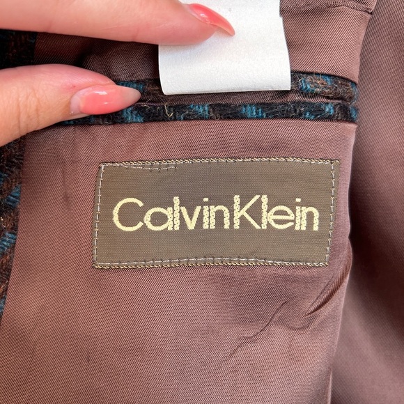 Vintage 70s 80s Deadstock NWT Calvin Klein Wool Houndstooth Blazer - Picture 11 of 13